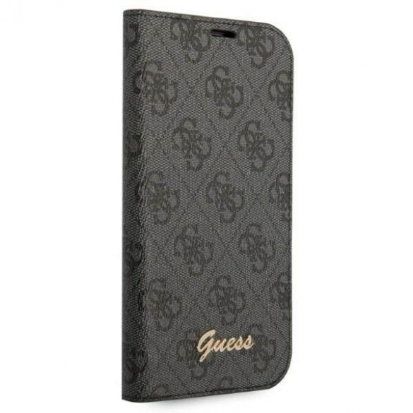 Husă Guess GUBKP14LHG4SHK pentru iPhone 14 Pro 6,1" cu carte neagră/czarny 4G Vintage Gold Logo