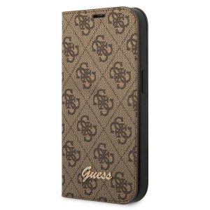 Guess GUBKP14SHG4SHW iPhone 14 / 15 / 13 6.1" brązowy/maro carte 4G Vintage Gold Logo