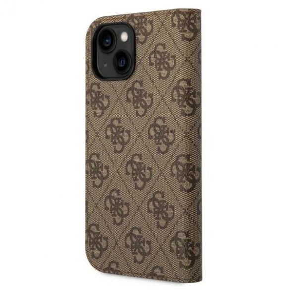 Guess GUBKP14SHG4SHW iPhone 14 / 15 / 13 6.1" brązowy/maro carte 4G Vintage Gold Logo