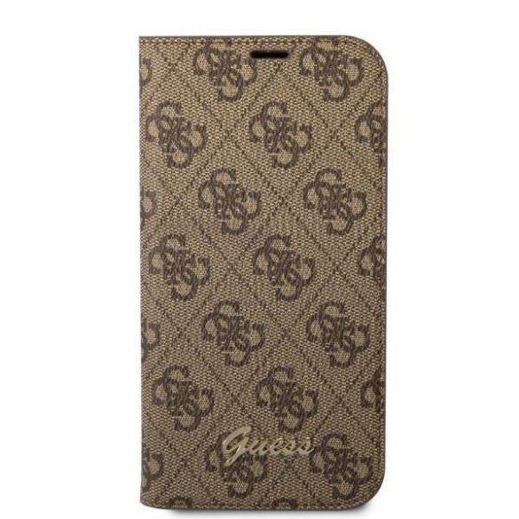 Guess GUBKP14SHG4SHW iPhone 14 / 15 / 13 6.1" brązowy/maro carte 4G Vintage Gold Logo