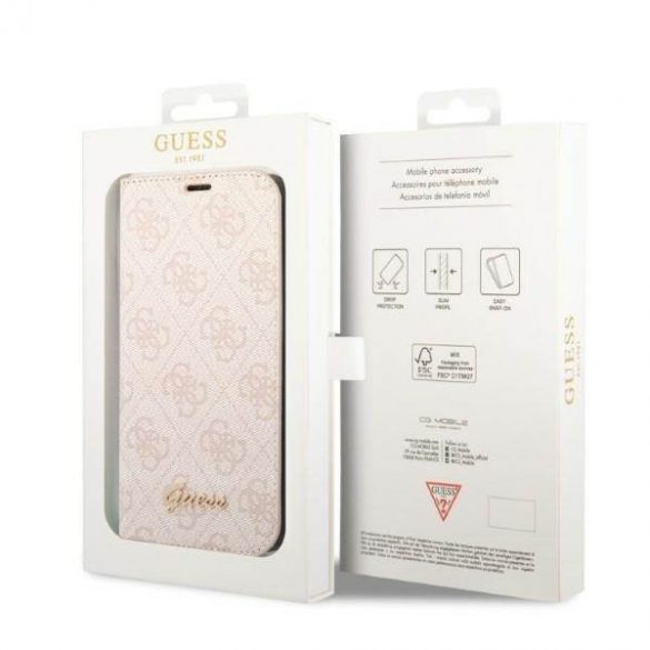 Guess GUBKP14SHG4SHP iPhone 14 / 15 / 13 6.1" roz/roz carte 4G Vintage Gold Logo