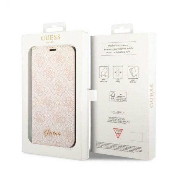 Guess GUBKP14MHG4SHP iPhone 14 Plus / 15 Plus 6.7" roz/roz carte 4G Vintage Gold Logo