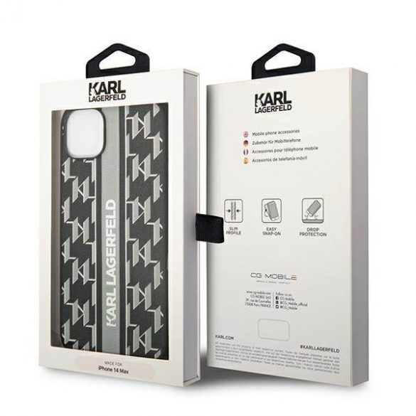 Karl Lagerfeld KLHCP14MPGKLSKG iPhone 14 Plus / 15 Plus 6,7" hardcase szary/gri Monogram Stripe