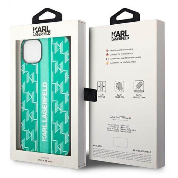 Karl Lagerfeld KLHCP14SPGKLSKN iPhone 14 / 15 / 13 6,1" hardcase zielony/verde Monogram Stripe