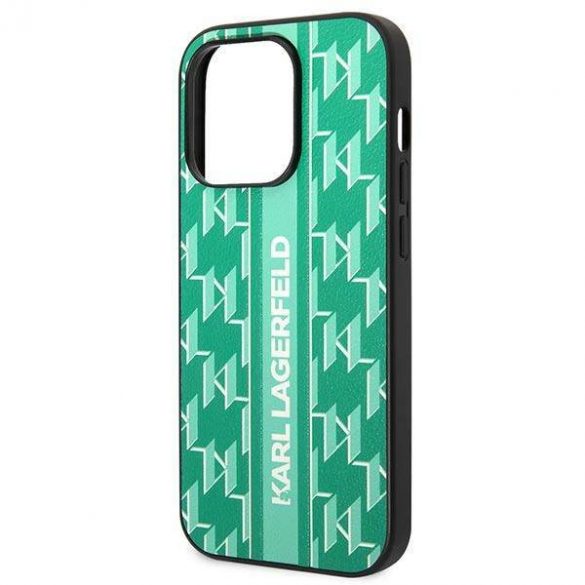 Karl Lagerfeld KLHCP14LPGKLSKN Husă rigidă zielony/verde pentru iPhone 14 Pro 6,1" Monogram Stripe