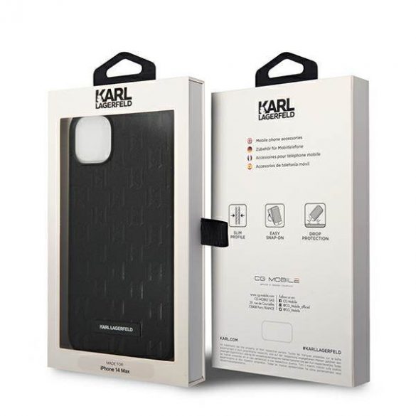 Karl Lagerfeld KLHCP14MSAKLHPK iPhone 14 Plus / 15 Plus 6,7" hardcase czarny/negru Saffiano Mono Metal Logo