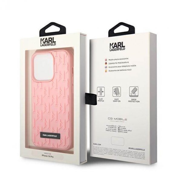 Karl Lagerfeld KLHCP14LRUPKLPP iPhone 14 Pro 6,1" husă rigidă rożowy/roz 3D Monogram