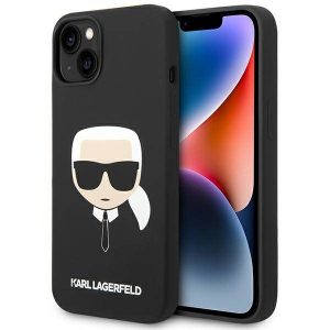 Karl Lagerfeld KLHCP14SSLKHBK iPhone 14 / 15 / 13 6,1" hard Husă negru / negru Silicone Karl's Head