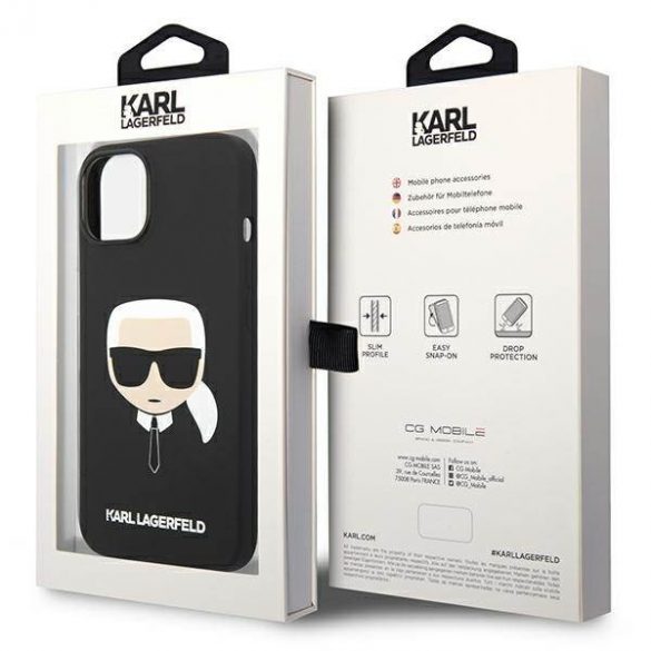 Karl Lagerfeld KLHCP14SSLKHBK iPhone 14 / 15 / 13 6,1" hard Husă negru / negru Silicone Karl's Head