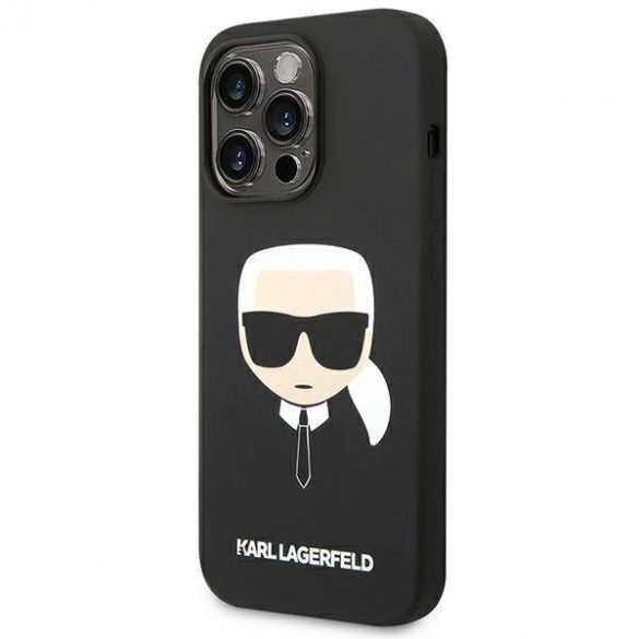 Karl Lagerfeld KLHCP14XSLKHBK iPhone 14 Pro Max 6,7" hard Husă negru/negru Silicon Karl's Head husă