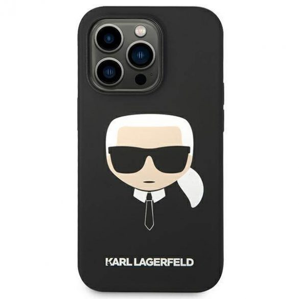 Karl Lagerfeld KLHCP14XSLKHBK iPhone 14 Pro Max 6,7" hard Husă negru/negru Silicon Karl's Head husă