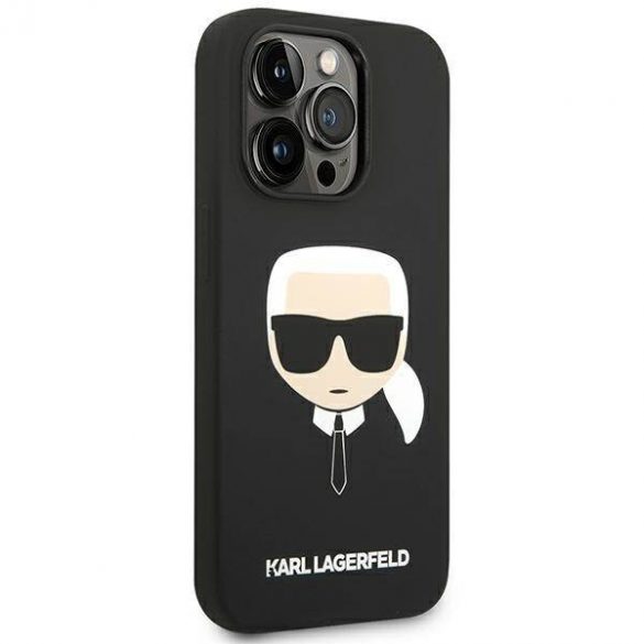 Karl Lagerfeld KLHCP14XSLKHBK iPhone 14 Pro Max 6,7" hard Husă negru/negru Silicon Karl's Head husă