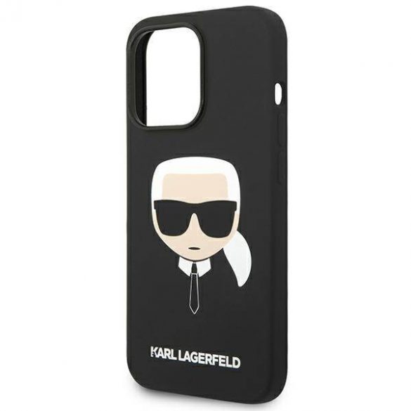 Karl Lagerfeld KLHCP14XSLKHBK iPhone 14 Pro Max 6,7" hard Husă negru/negru Silicon Karl's Head husă