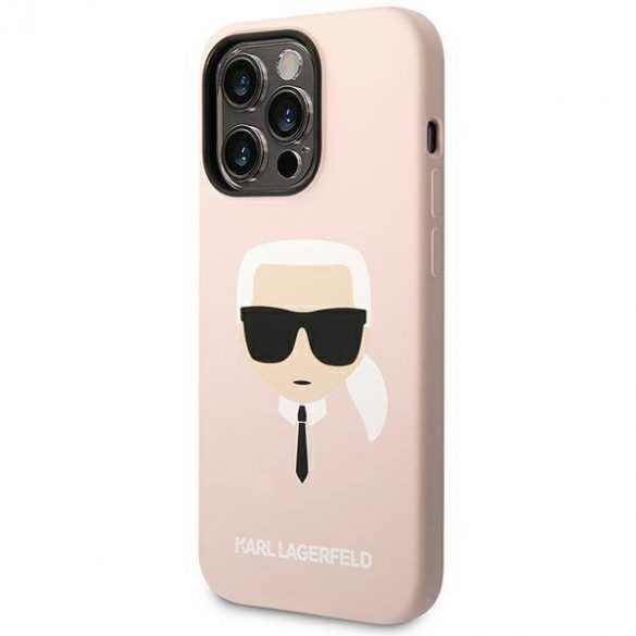 Karl Lagerfeld KLHCP14LSLKHLP iPhone 14 Pro 6,1" husă rigidă rożowy/roz Husă din silicon Karl's Head