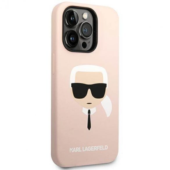 Karl Lagerfeld KLHCP14LSLKHLP iPhone 14 Pro 6,1" husă rigidă rożowy/roz Husă din silicon Karl's Head