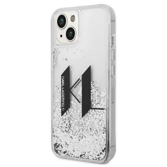 Karl Lagerfeld KLHCP14SLBKLCS iPhone 14 / 15 / 13 6,1" srebrny/argintiu Hardcase Liquid Glitter Big KL