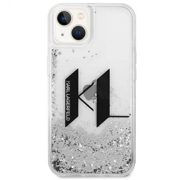 Karl Lagerfeld KLHCP14SLBKLCS iPhone 14 / 15 / 13 6,1" srebrny/argintiu Hardcase Liquid Glitter Big KL