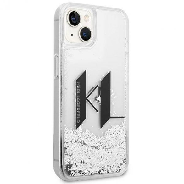 Karl Lagerfeld KLHCP14SLBKLCS iPhone 14 / 15 / 13 6,1" srebrny/argintiu Hardcase Liquid Glitter Big KL