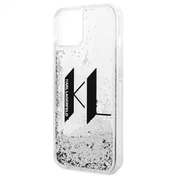 Karl Lagerfeld KLHCP14SLBKLCS iPhone 14 / 15 / 13 6,1" srebrny/argintiu Hardcase Liquid Glitter Big KL