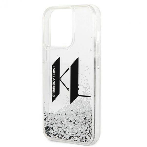 Karl Lagerfeld KLHCP14LLBKLCS iPhone 14 Pro 6,1" srebrny/silver hard Husă Liquid Glitter Big KL husă