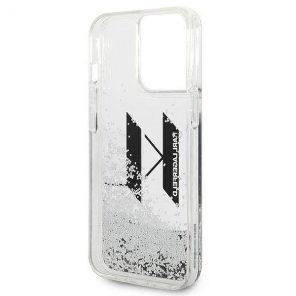 Karl Lagerfeld KLHCP14LLBKLCS iPhone 14 Pro 6,1" srebrny/silver hard Husă Liquid Glitter Big KL husă