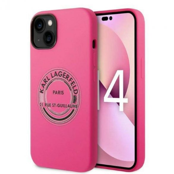 Karl Lagerfeld KLHCP14MSRSGRCF Husă rigidă pentru iPhone 14 Plus / 15 Plus de 6,7" różowy/roz Silicon RSG