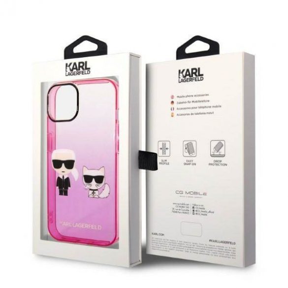 Karl Lagerfeld KLHCP14STGKCP iPhone 14 / 15 / 13 6,1" hardcase rożowy/roz Gradient Ikonik Karl & Choupette