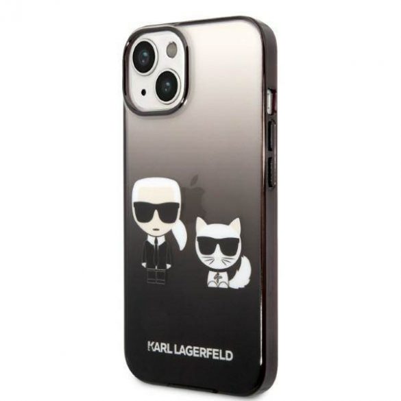 Karl Lagerfeld KLHCP14STGKCK iPhone 14 / 15 / 13 6,1" hardcase czarny/negru Gradient Ikonik Karl & Choupette