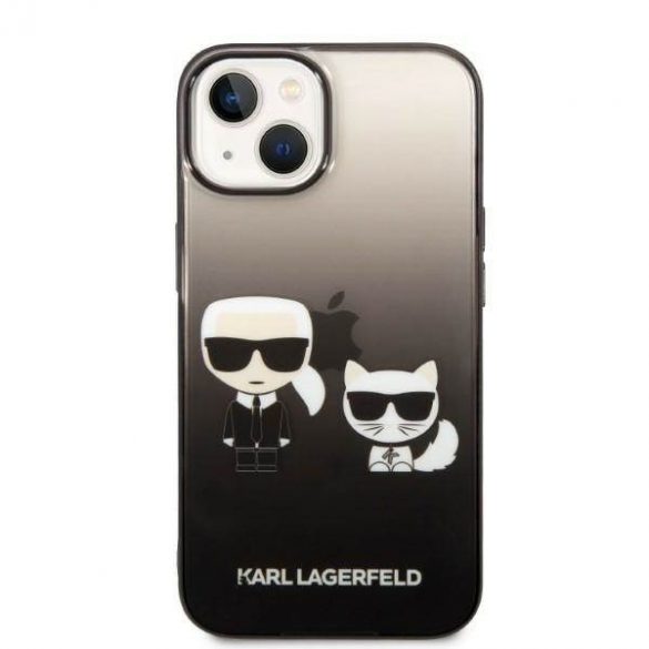 Karl Lagerfeld KLHCP14STGKCK iPhone 14 / 15 / 13 6,1" hardcase czarny/negru Gradient Ikonik Karl & Choupette