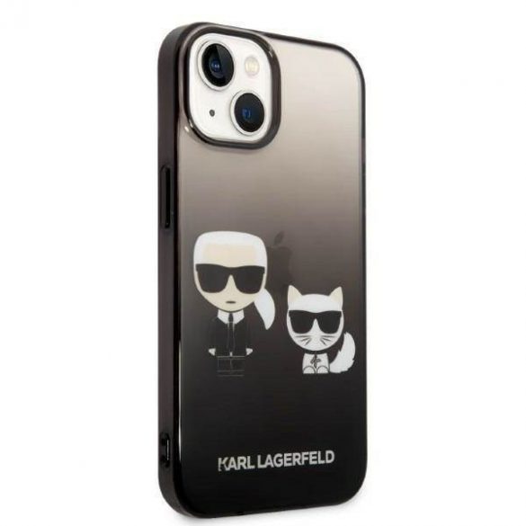 Karl Lagerfeld KLHCP14STGKCK iPhone 14 / 15 / 13 6,1" hardcase czarny/negru Gradient Ikonik Karl & Choupette