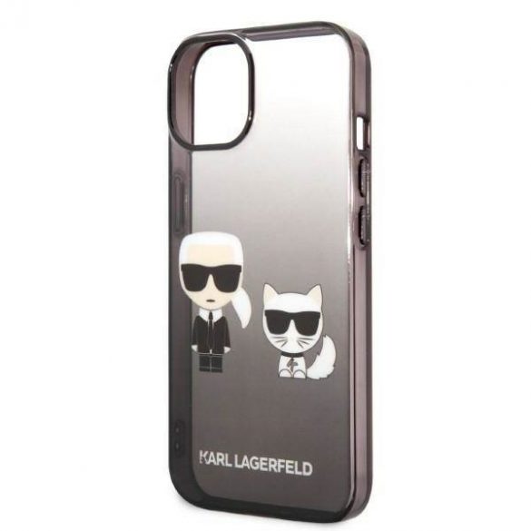 Karl Lagerfeld KLHCP14STGKCK iPhone 14 / 15 / 13 6,1" hardcase czarny/negru Gradient Ikonik Karl & Choupette