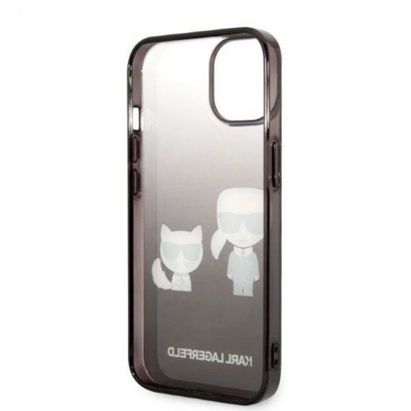 Karl Lagerfeld KLHCP14STGKCK iPhone 14 / 15 / 13 6,1" hardcase czarny/negru Gradient Ikonik Karl & Choupette