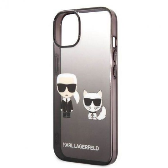 Karl Lagerfeld KLHCP14LTGKCK Husă rigidă pentru iPhone 14 Pro de 6,1 inchi, negru/czarny Gradient Ikonik Husă Karl & Choupette