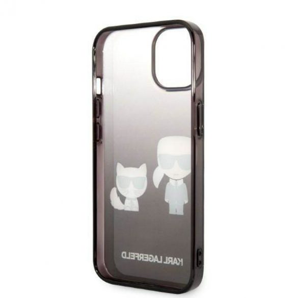 Karl Lagerfeld KLHCP14LTGKCK Husă rigidă pentru iPhone 14 Pro de 6,1 inchi, negru/czarny Gradient Ikonik Husă Karl & Choupette