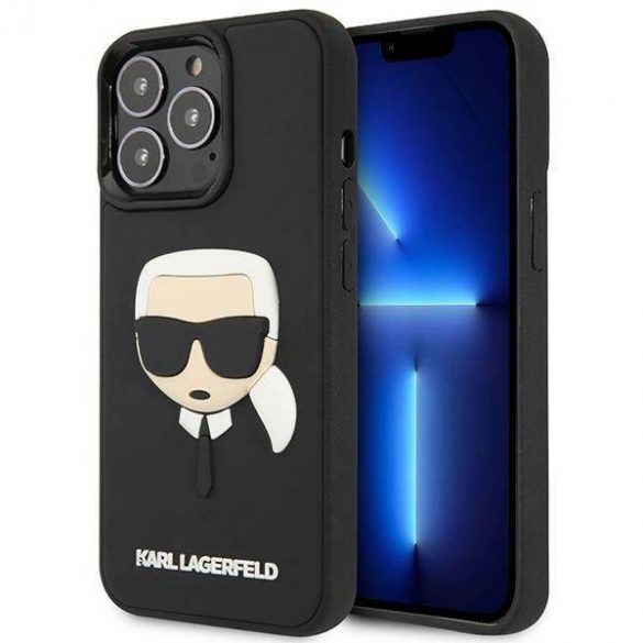 Karl Lagerfeld KLHCP14LKH3DBK iPhone 14 Pro 6,1 inchi carcasă rigidă/neagră Carcasă 3D din cauciuc Karl's Head