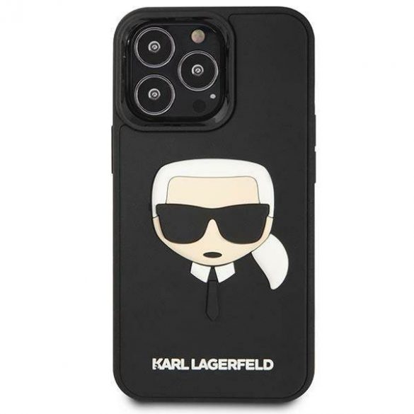 Karl Lagerfeld KLHCP14LKH3DBK iPhone 14 Pro 6,1 inchi carcasă rigidă/neagră Carcasă 3D din cauciuc Karl's Head