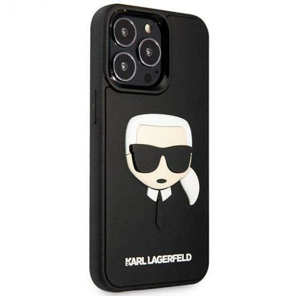 Karl Lagerfeld KLHCP14LKH3DBK iPhone 14 Pro 6,1 inchi carcasă rigidă/neagră Carcasă 3D din cauciuc Karl's Head