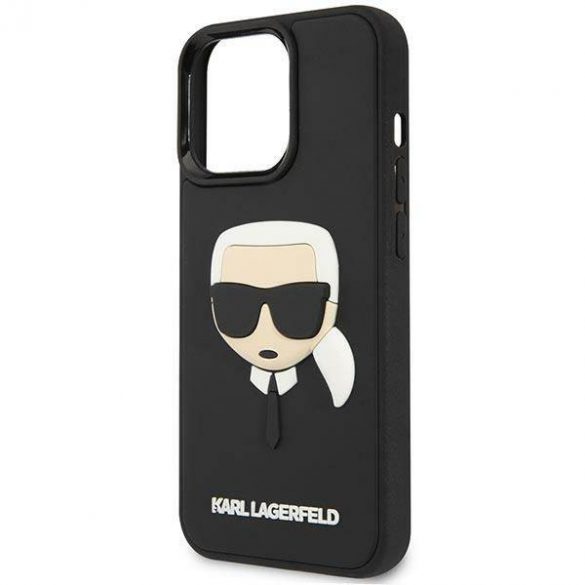 Karl Lagerfeld KLHCP14LKH3DBK iPhone 14 Pro 6,1 inchi carcasă rigidă/neagră Carcasă 3D din cauciuc Karl's Head