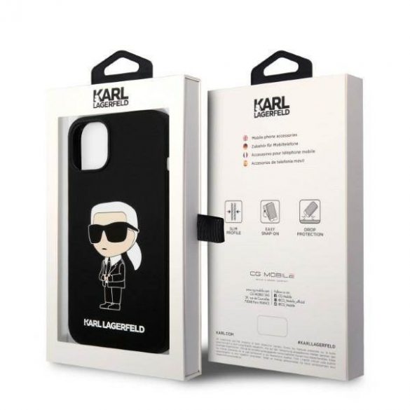 Karl Lagerfeld KLHCP14MSNIKBCK iPhone 14 Plus / 15 Plus 6,7" hardcase czarny/negru Silicon Ikonik