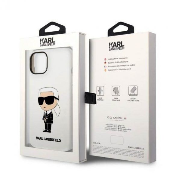 Karl Lagerfeld KLHCP14SSNIKBCH iPhone 14 / 15 / 13 6,1" hardcase biały/alb Silicon Ikonik