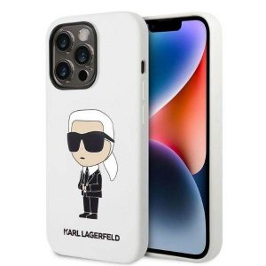 Karl Lagerfeld KLHCP14LSNIKBCH iPhone 14 Pro 6,1" husă rigidă biał/albă din silicon Ikonik