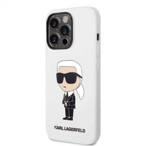 Karl Lagerfeld KLHCP14LSNIKBCH iPhone 14 Pro 6,1" husă rigidă biał/albă din silicon Ikonik