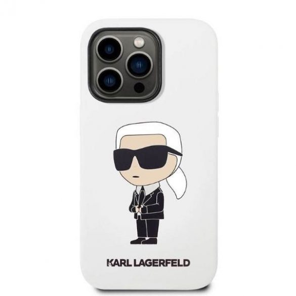 Karl Lagerfeld KLHCP14LSNIKBCH iPhone 14 Pro 6,1" husă rigidă biał/albă din silicon Ikonik