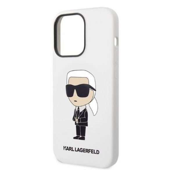 Karl Lagerfeld KLHCP14XSNIKBCH Husă rigidă pentru iPhone 14 Pro Max 6,7" biał/alb Husă silicon Ikonik