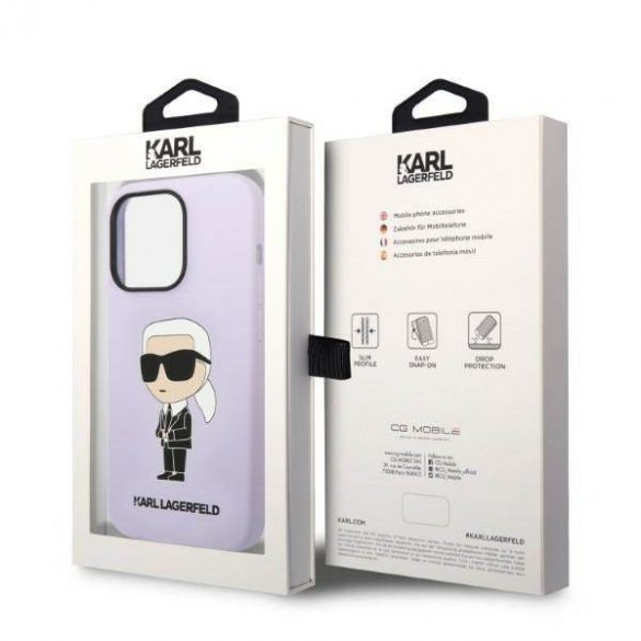 Karl Lagerfeld KLHCP14XSNIKBCU iPhone 14 Pro Max 6,7" Hardcase violet/violet Husă Ikonik din silicon