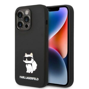 Karl Lagerfeld KLHCP14XSNCHBCK Husă Choupette din silicon pentru iPhone 14 Pro Max de 6,7"