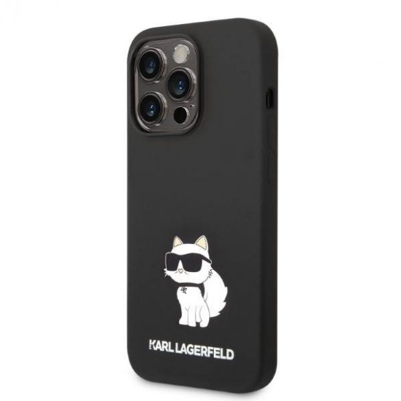 Karl Lagerfeld KLHCP14XSNCHBCK Husă Choupette din silicon pentru iPhone 14 Pro Max de 6,7"