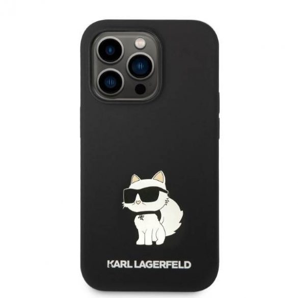 Karl Lagerfeld KLHCP14XSNCHBCK Husă Choupette din silicon pentru iPhone 14 Pro Max de 6,7"