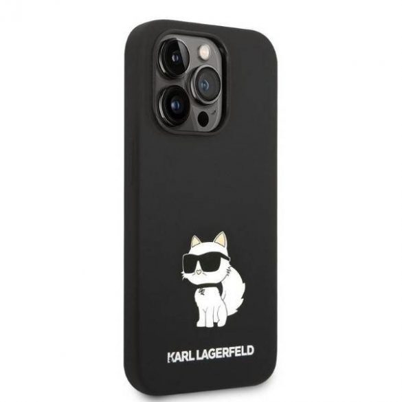 Karl Lagerfeld KLHCP14XSNCHBCK Husă Choupette din silicon pentru iPhone 14 Pro Max de 6,7"