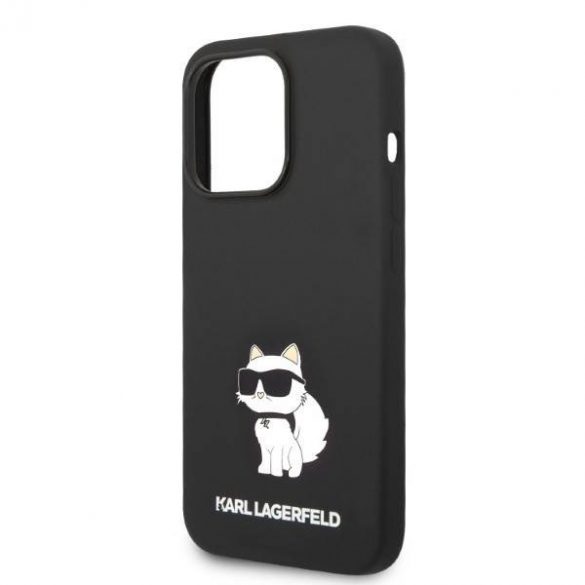 Karl Lagerfeld KLHCP14XSNCHBCK Husă Choupette din silicon pentru iPhone 14 Pro Max de 6,7"